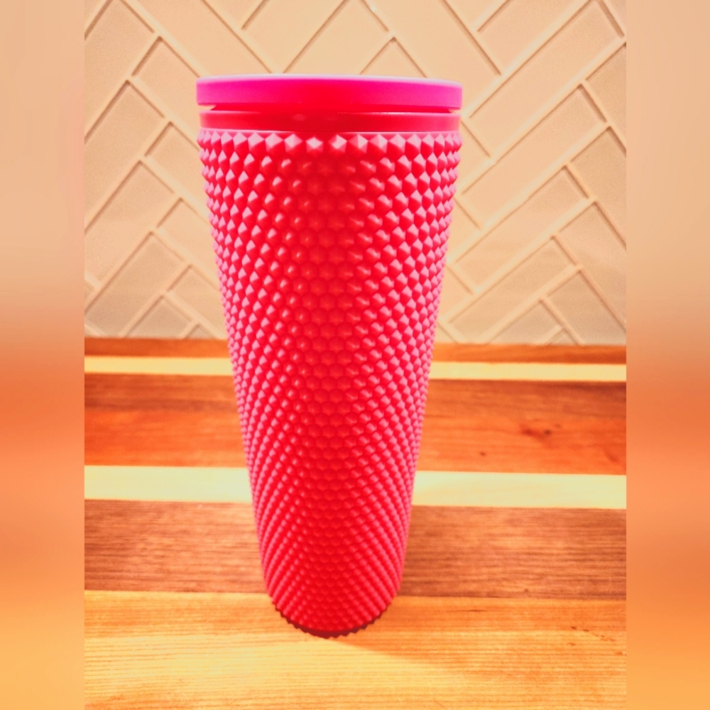 Simple Modern Rubber Grip Diamond Hot Pink Stud 24oz Classic Tumbler